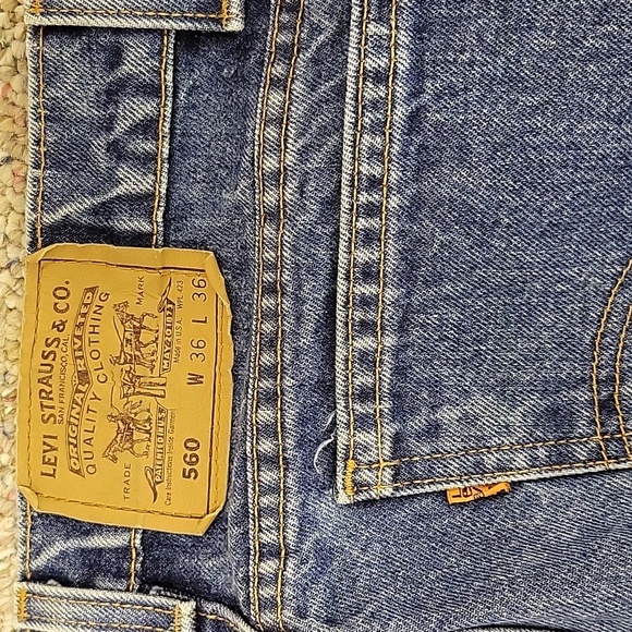 Levi's 560 Blue Straight Leg  Relaxed Jeans Classic Denim. Sz 36 X 36 Vintage - Picture 2 of 5